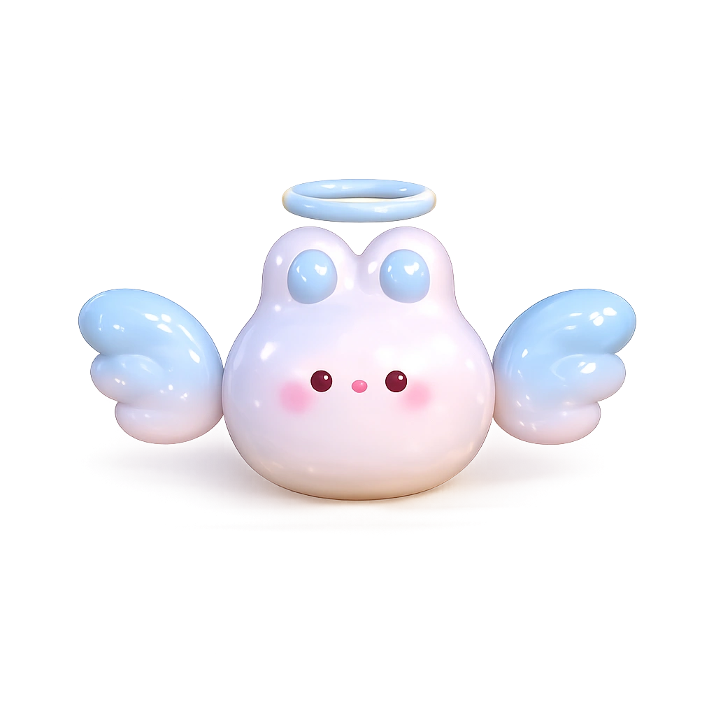 MorikBlazeVarka mascot &mdash; winged kawaii character with halo